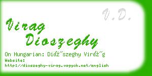virag dioszeghy business card